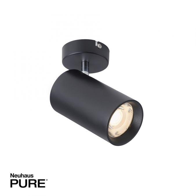PN 9214-18 PURE LED stropní a nástěnné svítidlo, matná černá, 1ramenné 3000K - PAUL NEUHAUS