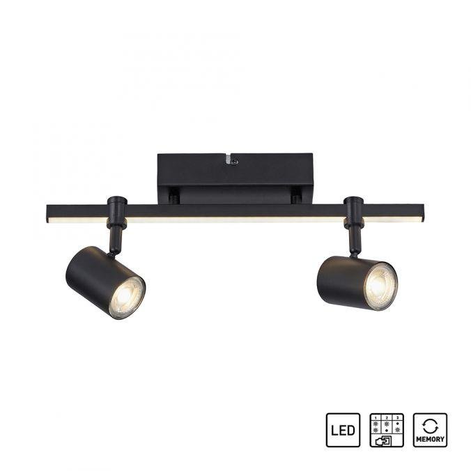 PN 6524-18 BARIK LED stropní svítidlo 2 ramenné, černá, otočné, paměťová funkce 3000K - PAUL NEUHAUS