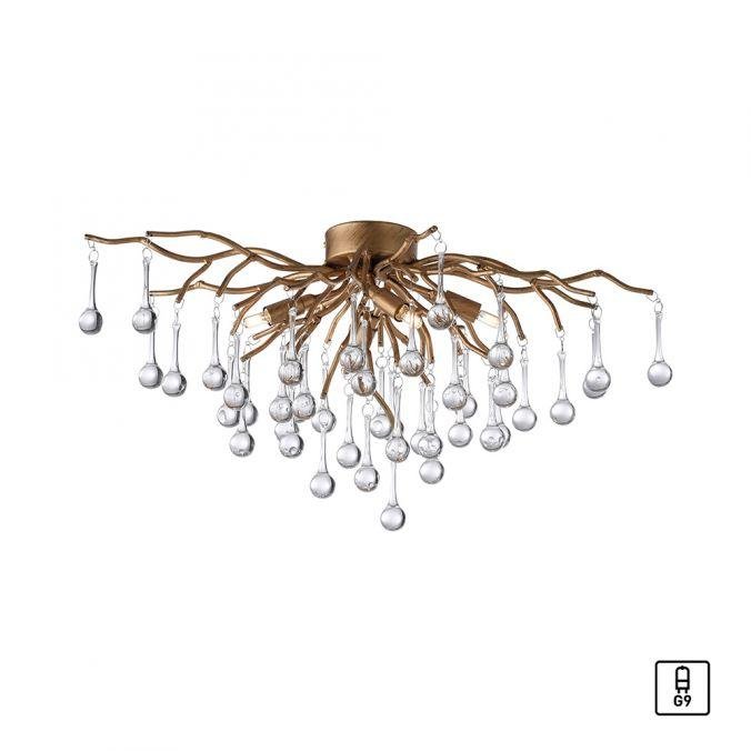 PN 8090-11 Stropní svítidlo ICICLE 4x G9 40W š.60cm mosaz - PAUL NEUHAUS