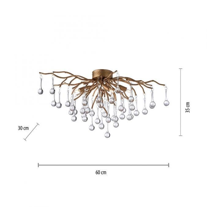 PN 8090-11 Stropní svítidlo ICICLE 4x G9 40W š.60cm mosaz - PAUL NEUHAUS (obrázek 3)