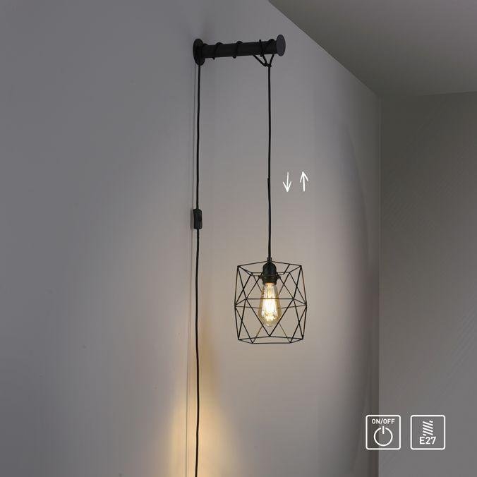 PN 9063-18 PILUA LED nástěnné svítidlo, černá, s držákem, nastavitelná výška, šňůrový vypínač - PAUL NEUHAUS (obrázek 7)