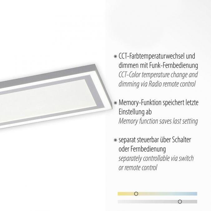 LD 14875-16 EDGING LED stropní svítidlo bílé ploché 110x28, dálkový ovladač, stmívatelné, CCT nastavení teploty barvy 2700-5000K - LEUCHTEN DIREKT / JUST LIGHT (obrázek 3)