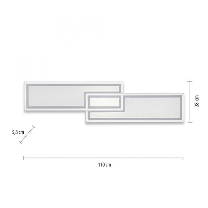 LD 14875-16 EDGING LED stropní svítidlo bílé ploché 110x28, dálkový ovladač, stmívatelné, CCT nastavení teploty barvy 2700-5000K - LEUCHTEN DIREKT / JUST LIGHT (obrázek 6)