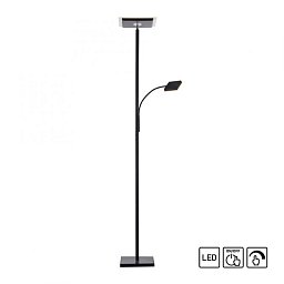 Obrázek pro produkt HANS LED stojací svítidlo, černá, stmívatelné, čtecí lampa, osvětlení stropu 3000K - LEUCHTEN DIREKT / JUST LIGHT