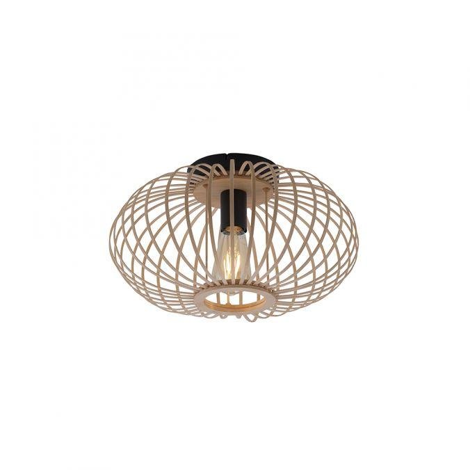 LD 11410-79 RACOON Stropní svítidlo, dřevo, přírodní, oválné, E27, retro, pr. 40cm - LEUCHTEN DIREKT / JUST LIGHT