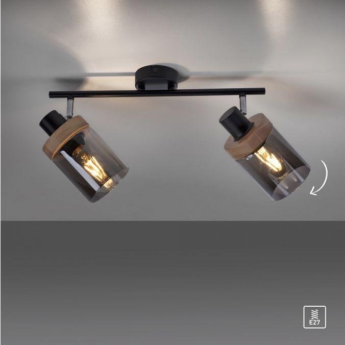 LD 11312-18 PASQUAL Stropní bodové svítidlo, kouřové sklo, dřevo, E27, 2-ramenné - LEUCHTEN DIREKT / JUST LIGHT (obrázek 8)