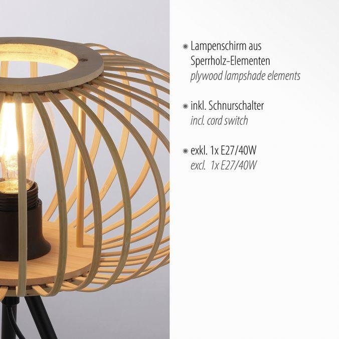 LD 11435-79 RACOON Stolní lampa, E27 pro LED žárovku, dřevo - LEUCHTEN DIREKT / JUST LIGHT (obrázek 3)