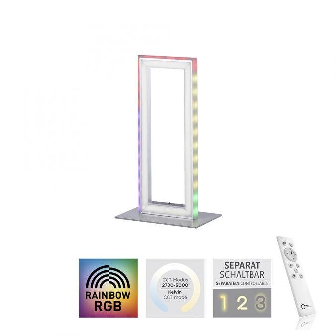 LD 14639-55 FELIX60 LED stolní lampa, stříbrná barva, šňůrový vypínač, Rainbow RGB, dálkový ovladač RGB+2700-5000K - LEUCHTEN DIREKT / JUST LIGHT