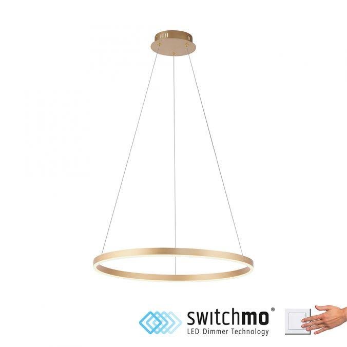 LD 15394-60 RITUS LED závěsné svítidlo matná mosaz kruhové pr.60cm stmívatelné Switchmo teplá bílá krokově stmívatelné 3000K - LEUCHTEN DIREKT / JUST LIGHT