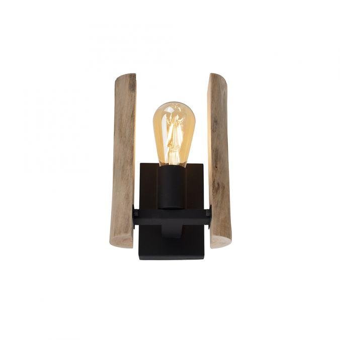 LD 15701-79 LOG LED nástěnné svítidlo, přírodní dřevo, rustikální, černá, 1 ramenné - LEUCHTEN DIREKT / JUST LIGHT