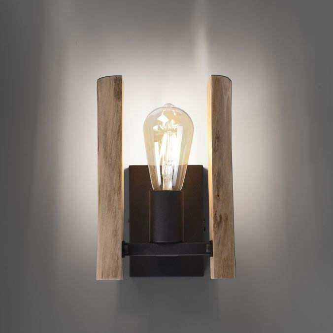 LD 15701-79 LOG LED nástěnné svítidlo, přírodní dřevo, rustikální, černá, 1 ramenné - LEUCHTEN DIREKT / JUST LIGHT (obrázek 5)
