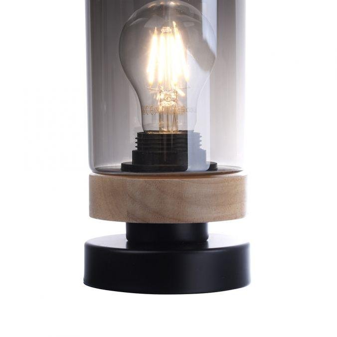 LD 11310-18 PASQUAL Stolní lampa, kouřové sklo, dřevo, E27 - LEUCHTEN DIREKT / JUST LIGHT (obrázek 3)
