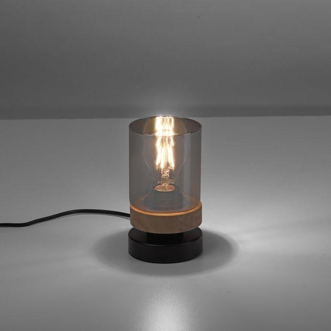 LD 11310-18 PASQUAL Stolní lampa, kouřové sklo, dřevo, E27 - LEUCHTEN DIREKT / JUST LIGHT (obrázek 4)