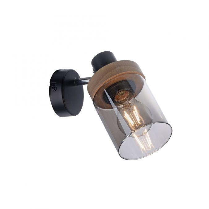 LD 11311-18 PASQUAL Nástěnné svítidlo, kouřové sklo, dřevo, E27 - LEUCHTEN DIREKT / JUST LIGHT (obrázek 3)