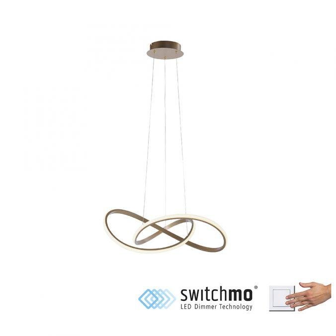LD 15402-60 MARIA LED závěsné svítidlo, matná mosaz, stmívatelné, nastavitelná výška krokově stmívatelné 3000K - LEUCHTEN DIREKT / JUST LIGHT