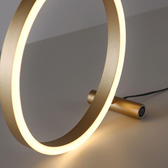 LD 15390-60 RITUS LED stolní lampa, matná mosaz, kruhová, pr.30cm, dotykový stmívač, Switchmo, teplá bílá 3000K - LEUCHTEN DIREKT / JUST LIGHT (obrázek 4)