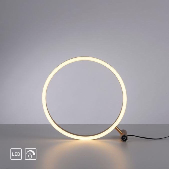 LD 15390-60 RITUS LED stolní lampa, matná mosaz, kruhová, pr.30cm, dotykový stmívač, Switchmo, teplá bílá 3000K - LEUCHTEN DIREKT / JUST LIGHT (obrázek 10)