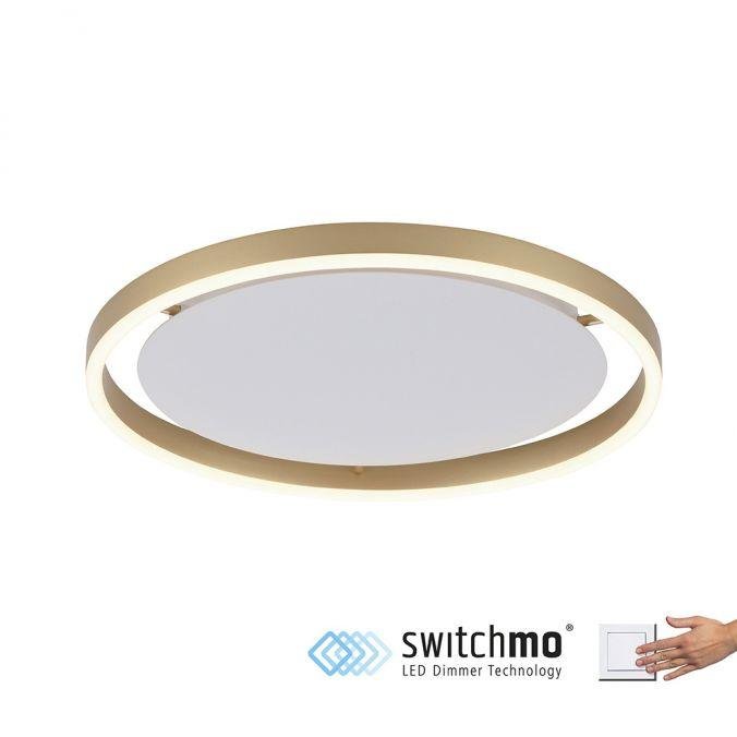 LD 15391-60 RITUS LED stropní svítidlo, matná mosaz, kruhové, pr.40cm, stmívatelné, Switchmo, teplá bílá krokově stmívatelné 3000K - LEUCHTEN DIREKT / JUST LIGHT