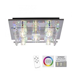 Obrázek pro produkt KEMAL2.0 LED stropní svítidlo KEMAL 2.0, křišťálové sklo, chrom, teplá bílá, dálkový ovladač RGB+3000K - LEUCHTEN DIREKT / JUST LIGHT