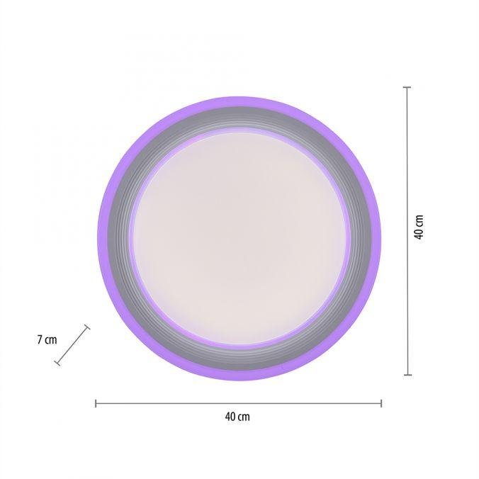 LD 15152-16 SPHERIC LED stropní svítidlo 40x40cm, kruhové, bílé, stmívatelné, hra světla, CCT LED panel RGB+2700-6500 - LEUCHTEN DIREKT / JUST LIGHT (obrázek 5)