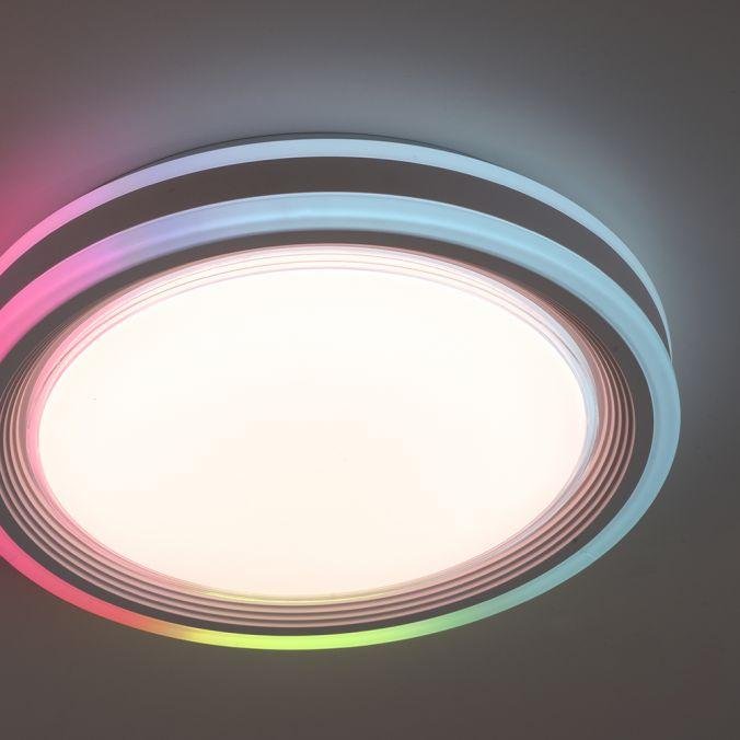 LD 15152-16 SPHERIC LED stropní svítidlo 40x40cm, kruhové, bílé, stmívatelné, hra světla, CCT LED panel RGB+2700-6500 - LEUCHTEN DIREKT / JUST LIGHT (obrázek 6)