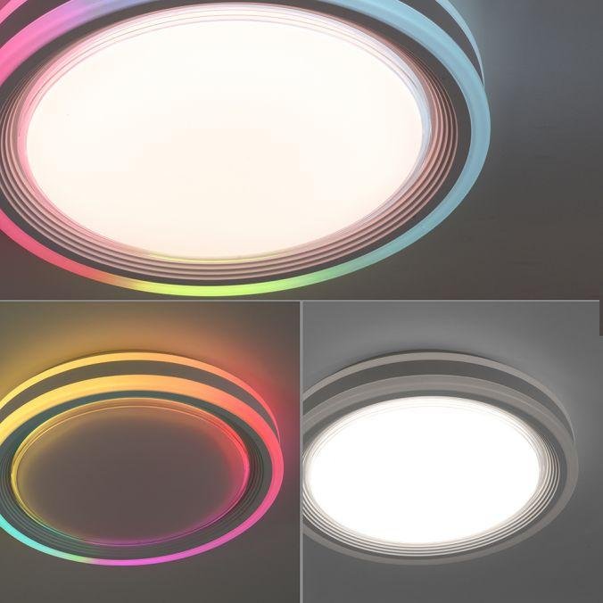 LD 15152-16 SPHERIC LED stropní svítidlo 40x40cm, kruhové, bílé, stmívatelné, hra světla, CCT LED panel RGB+2700-6500 - LEUCHTEN DIREKT / JUST LIGHT (obrázek 10)