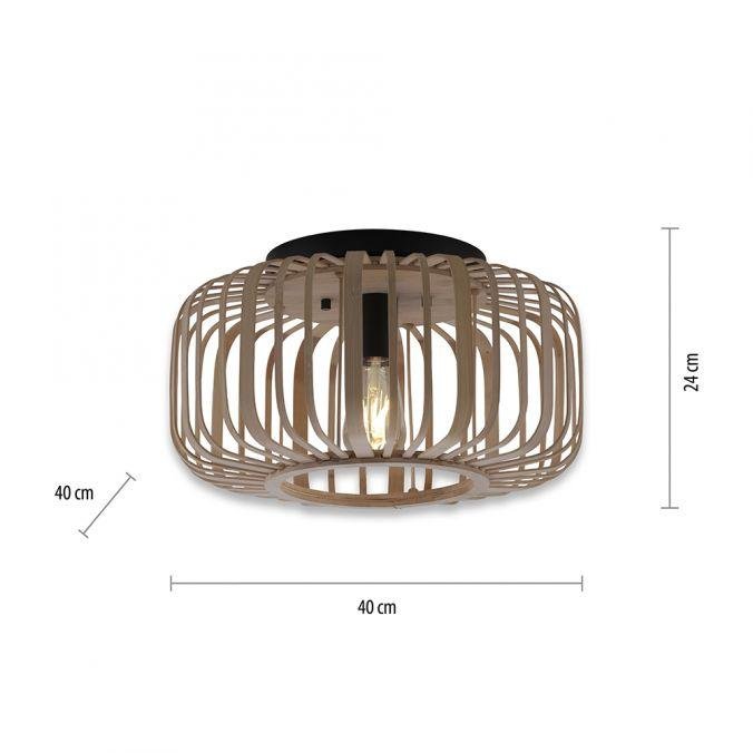 LD 11412-79 RACOON Stropní svítidlo, dřevo, přírodní, kruhové, E27, retro, pr. 42cm - LEUCHTEN DIREKT / JUST LIGHT (obrázek 5)