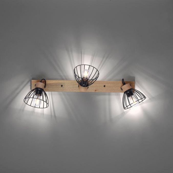 LD 11418-18 LAMI LED stropní svítidlo 3 ramenné, dřevo, černé kovové stínítko, otočné - LEUCHTEN DIREKT / JUST LIGHT (obrázek 8)
