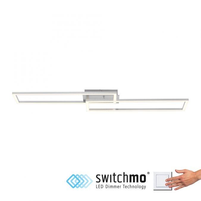 Levně LD 14691-55 IVEN LED stropní svítidlo podlouhlé, stříbrná barva, ploché, 3 krokové stmívání 3000K - LEUCHTEN DIREKT / JUST LIGHT