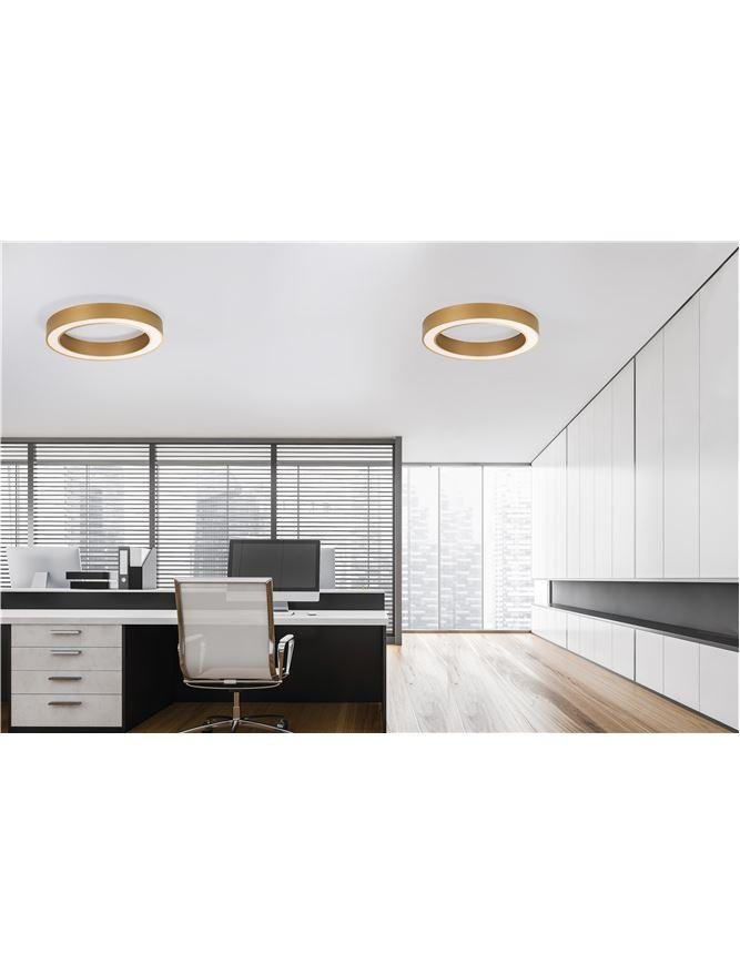 NV 9345634 Stropní svítidlo MORBIDO zlatý mosazný hliník a akryl LED 50W 230V 2700K - 4000K IP20 vč. dálkového ovládání stmívatelné Tuya - NOVA LUCE