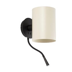 Obrázek pro produkt GUADALUPE nástěnná lampa, černá/béžová, se čtecí lampičkou - FARO