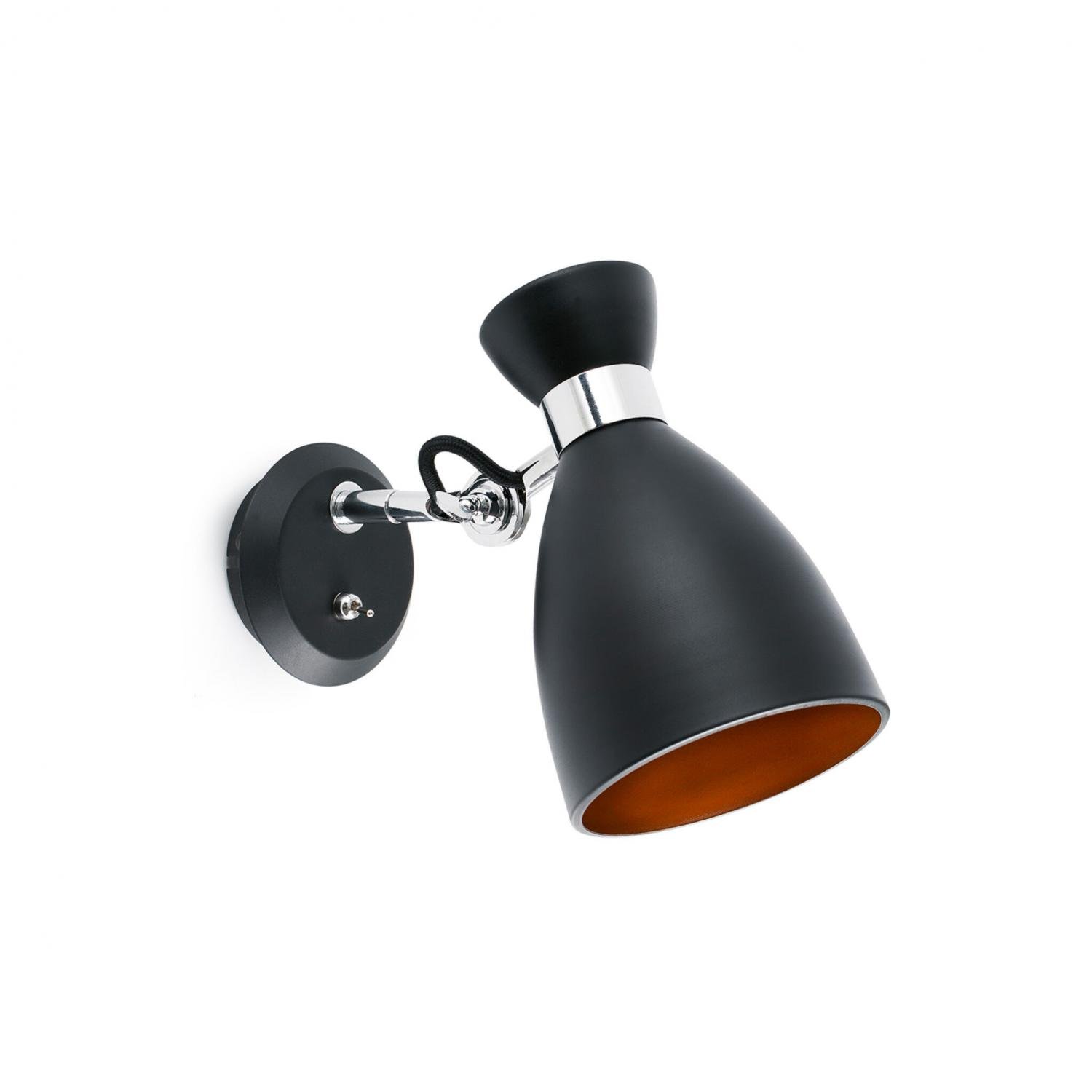 FARO 20049 RETRO nástěnná lampa, černá a měď - FARO
