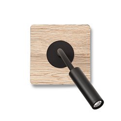 Obrázek pro produkt MOOD SQ nástěnná lampa na čtení, černá a dřevo - FARO