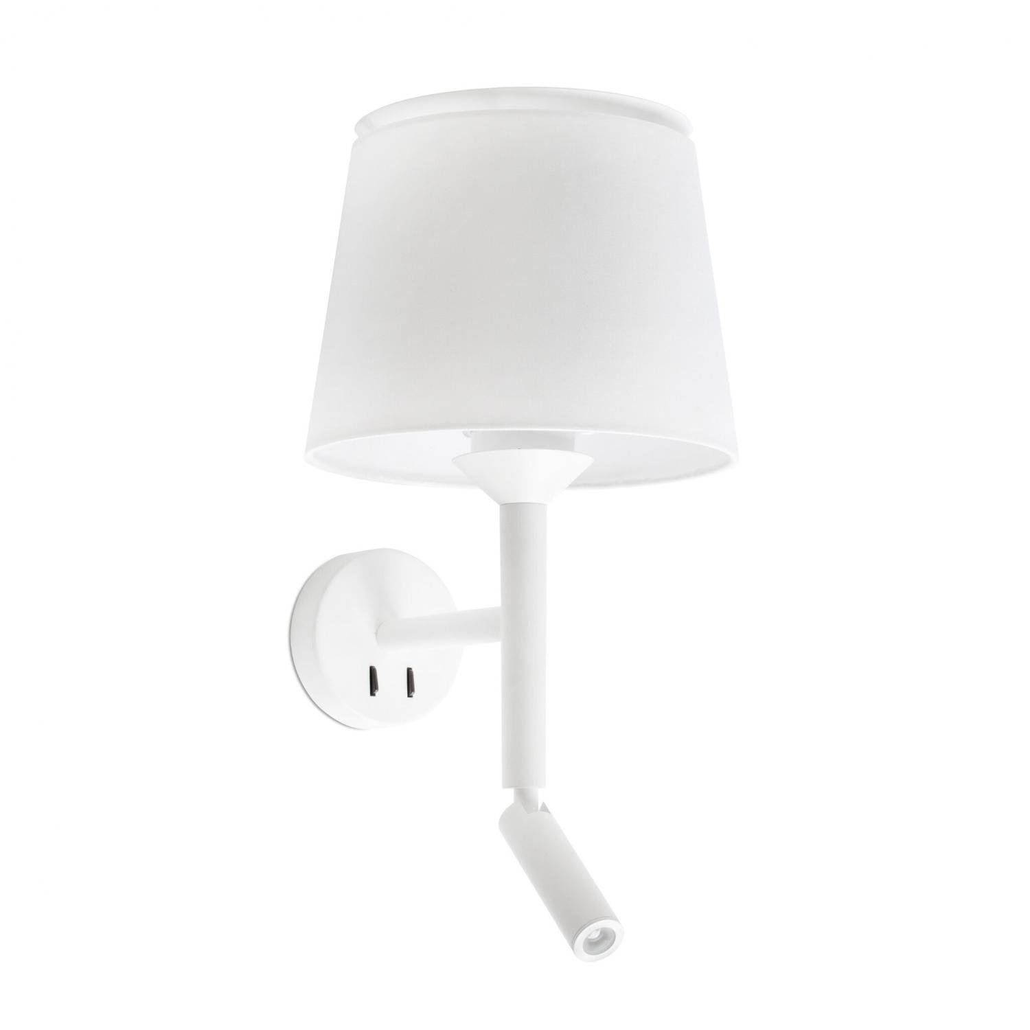 Levně FARO 20302-92 SAVOY nástěnná lampa, bílá, se čtecí lampičkou - FARO