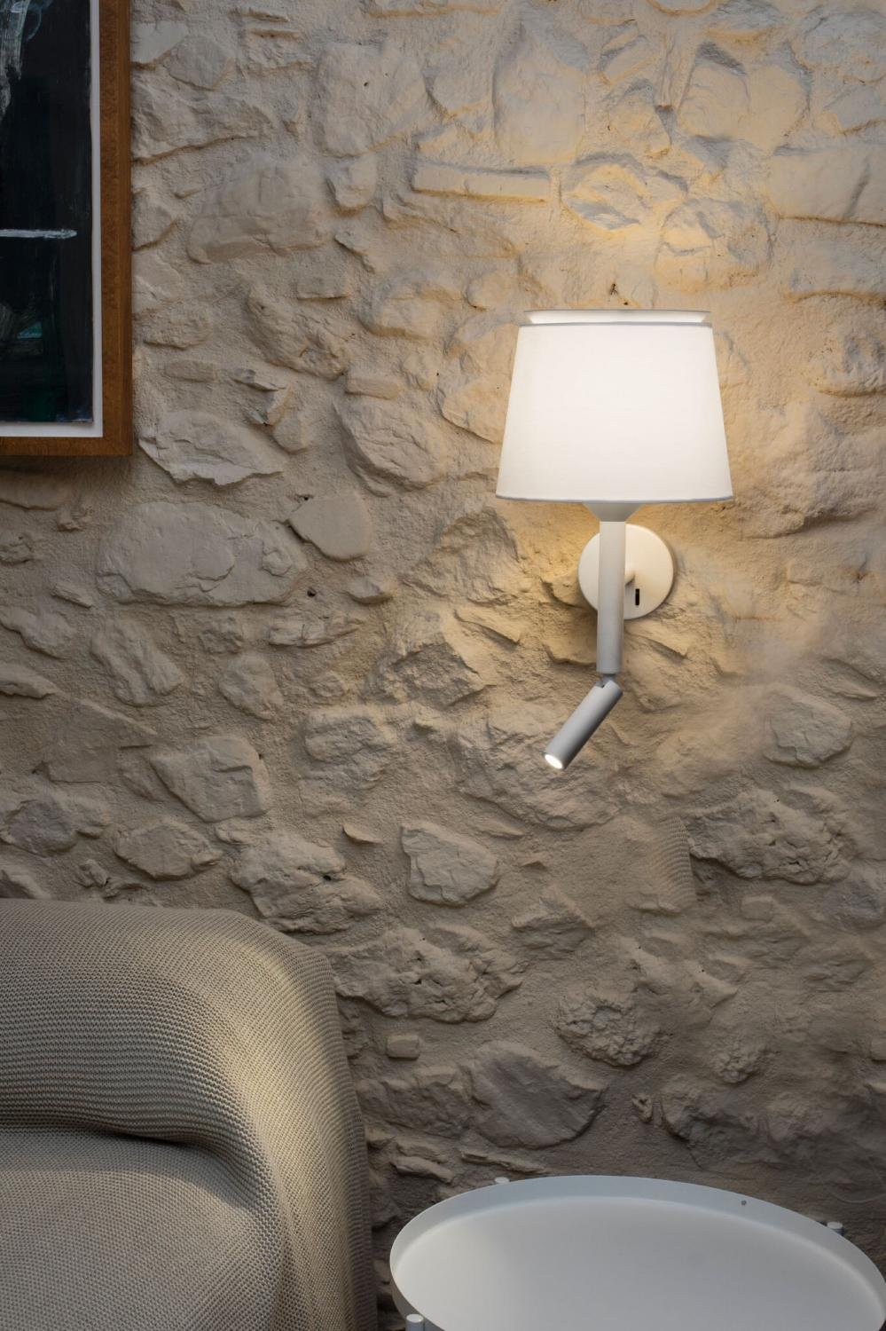 FARO 20302-92 SAVOY nástěnná lampa, bílá, se čtecí lampičkou - FARO (obrázek 2)