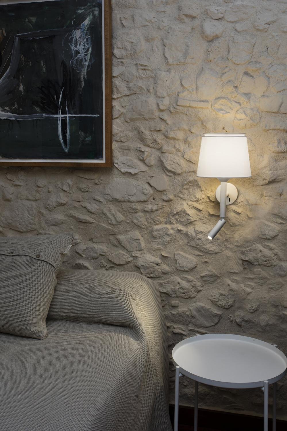 FARO 20302-92 SAVOY nástěnná lampa, bílá, se čtecí lampičkou - FARO (obrázek 3)