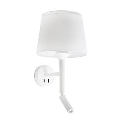 Obrázek pro produkt SAVOY nástěnná lampa, bílá, se čtecí lampičkou - FARO