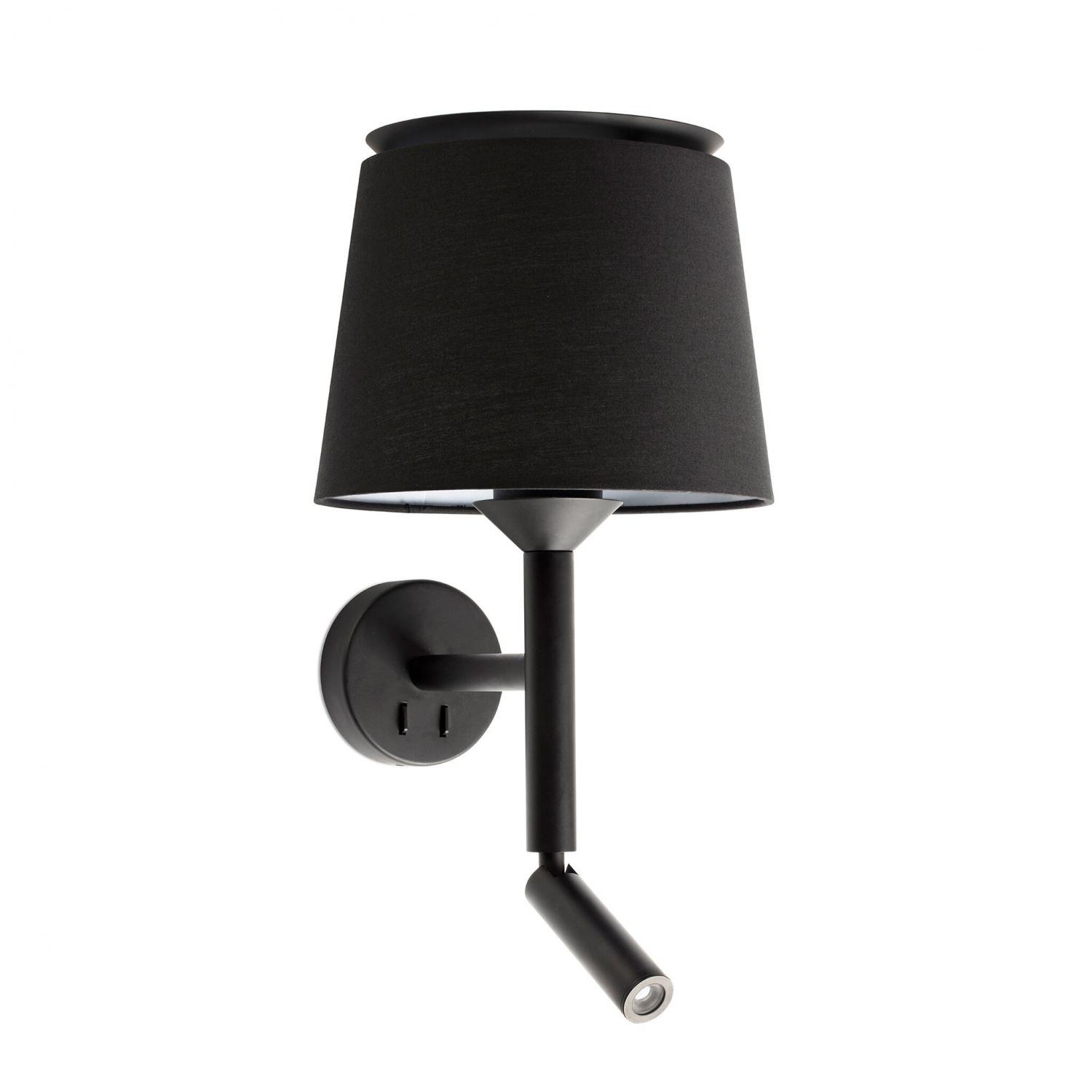 Levně FARO 20303-93 SAVOY nástěnná lampa, černá, se čtecí lampičkou - FARO