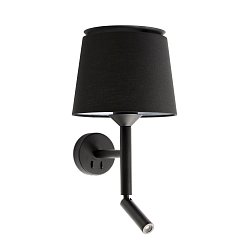 Obrázek pro produkt SAVOY nástěnná lampa, černá, se čtecí lampičkou - FARO