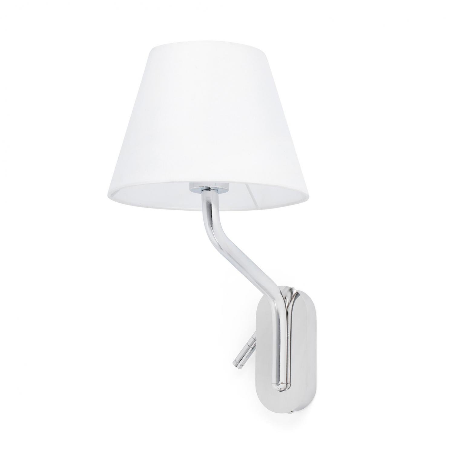 Levně FARO 24006-10 ETERNA pravá chrom/bílá nástěnná lampa se čtecí lampičkou - FARO
