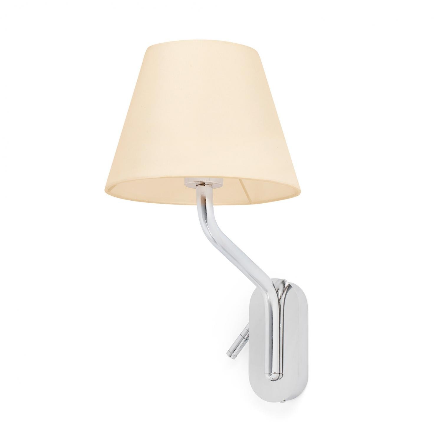 Levně FARO 24006-11 ETERNA pravá chrom/béžová nástěnná lampa se čtecí lampičkou - FARO