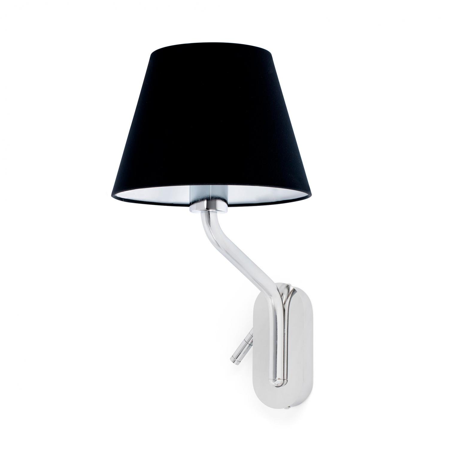 Levně FARO 24006-12 ETERNA pravá chrom/černá nástěnná lampa se čtecí lampičkou - FARO