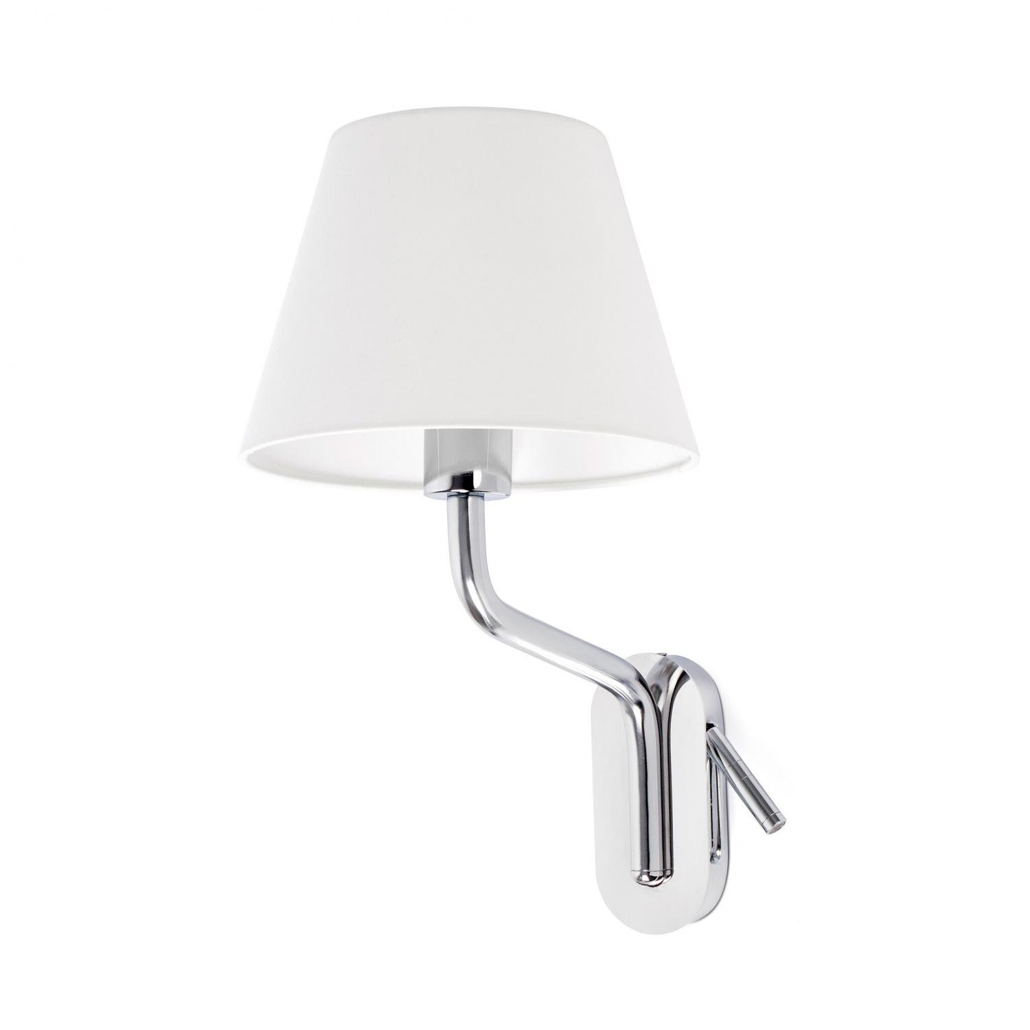 Levně FARO 24007-10 ETERNA levá chrom/bílá nástěnná lampa se čtecí lampičkou - FARO