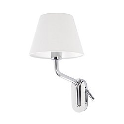 Obrázek pro produkt ETERNA levá chrom/bílá nástěnná lampa se čtecí lampičkou - FARO