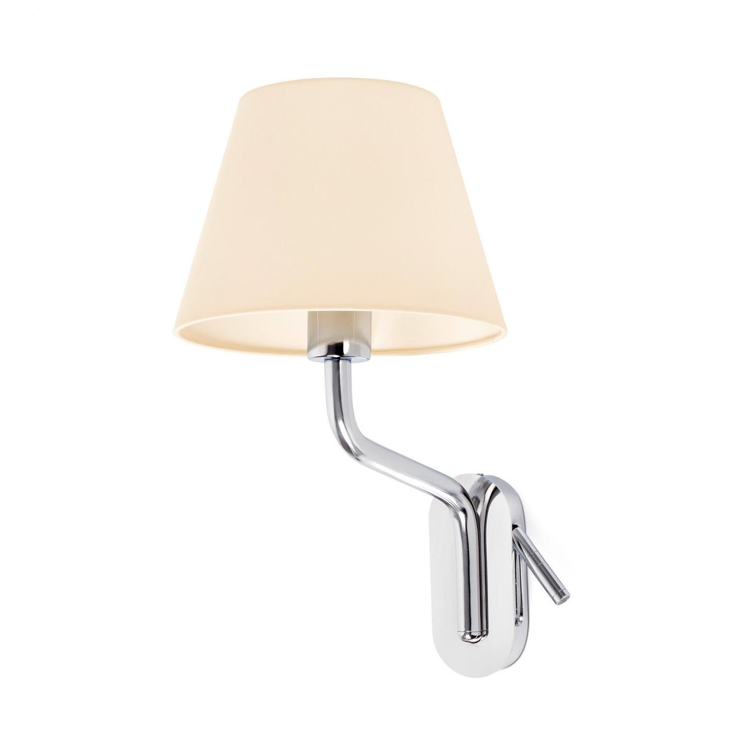 Levně FARO 24007-11 ETERNA levá chrom/béžová nástěnná lampa se čtecí lampičkou - FARO