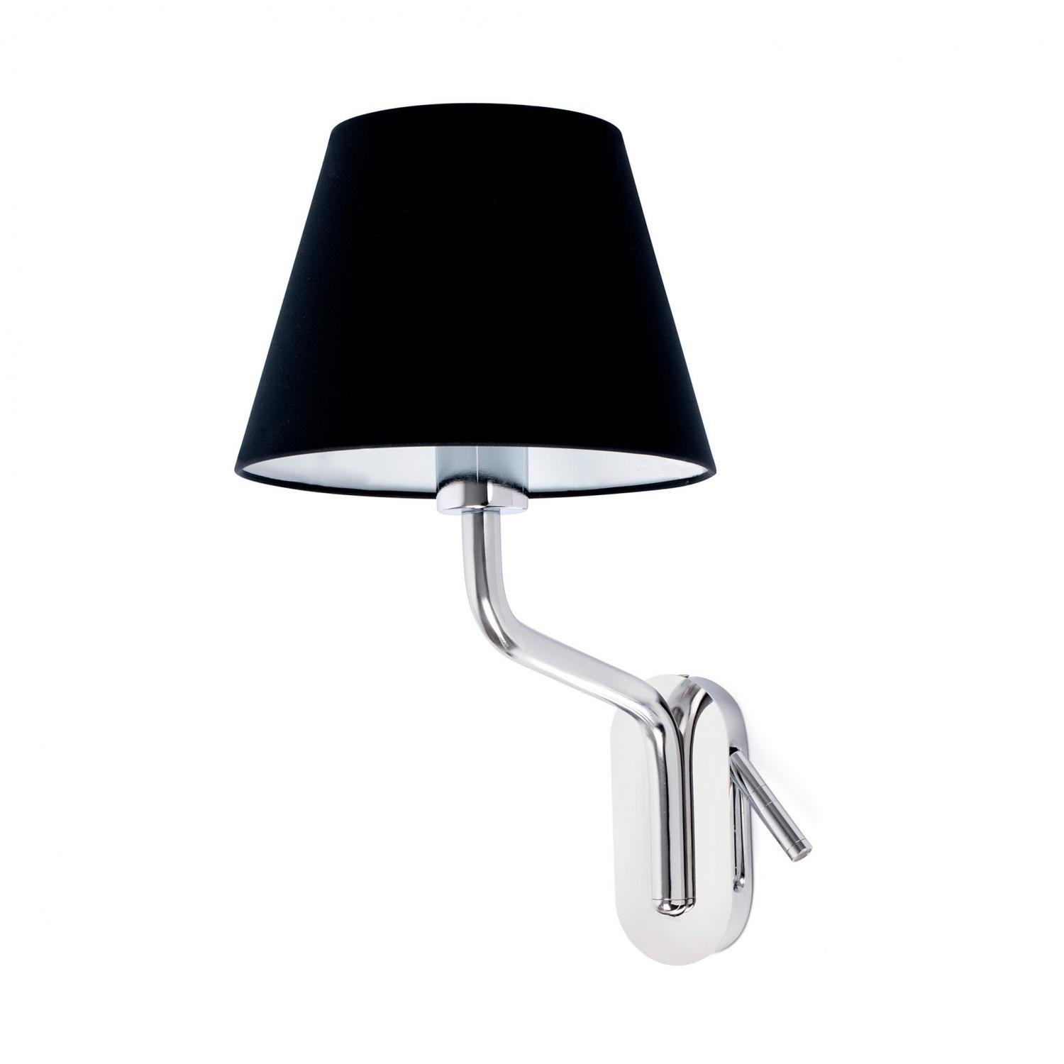 Levně FARO 24007-12 ETERNA levá chrom/černá nástěnná lampa se čtecí lampičkou - FARO