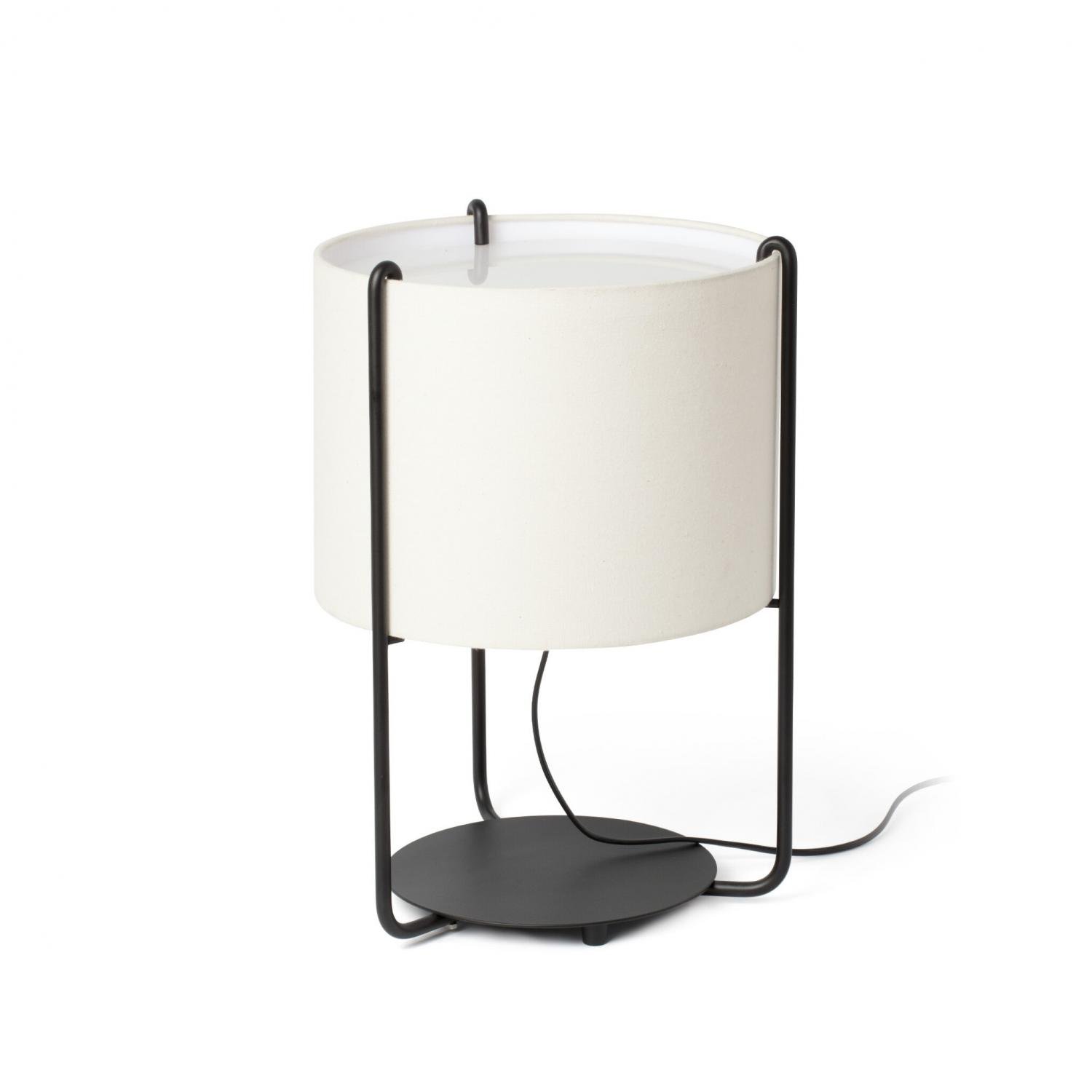 FARO 24020-31 DRUM černá/béžová stolní lampa - FARO