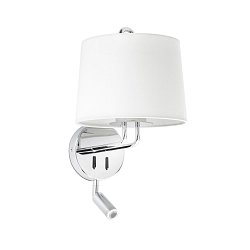 Obrázek pro produkt MONTREAL nástěnná lampa, chrom/bílá, se čtecí lampičkou - FARO