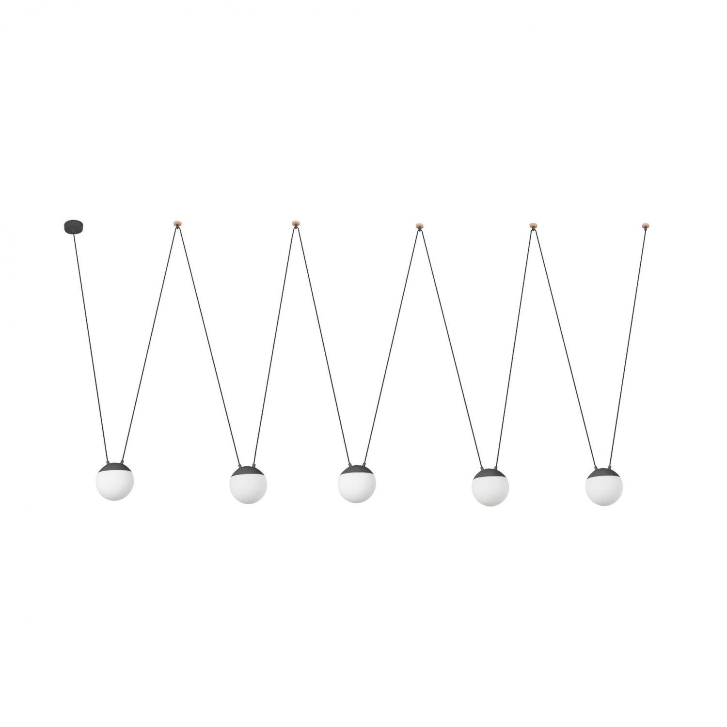 Levně FARO 28210-5L MINE PC SPACE závěsné svítidlo, tmavě šedá, 5L - FARO