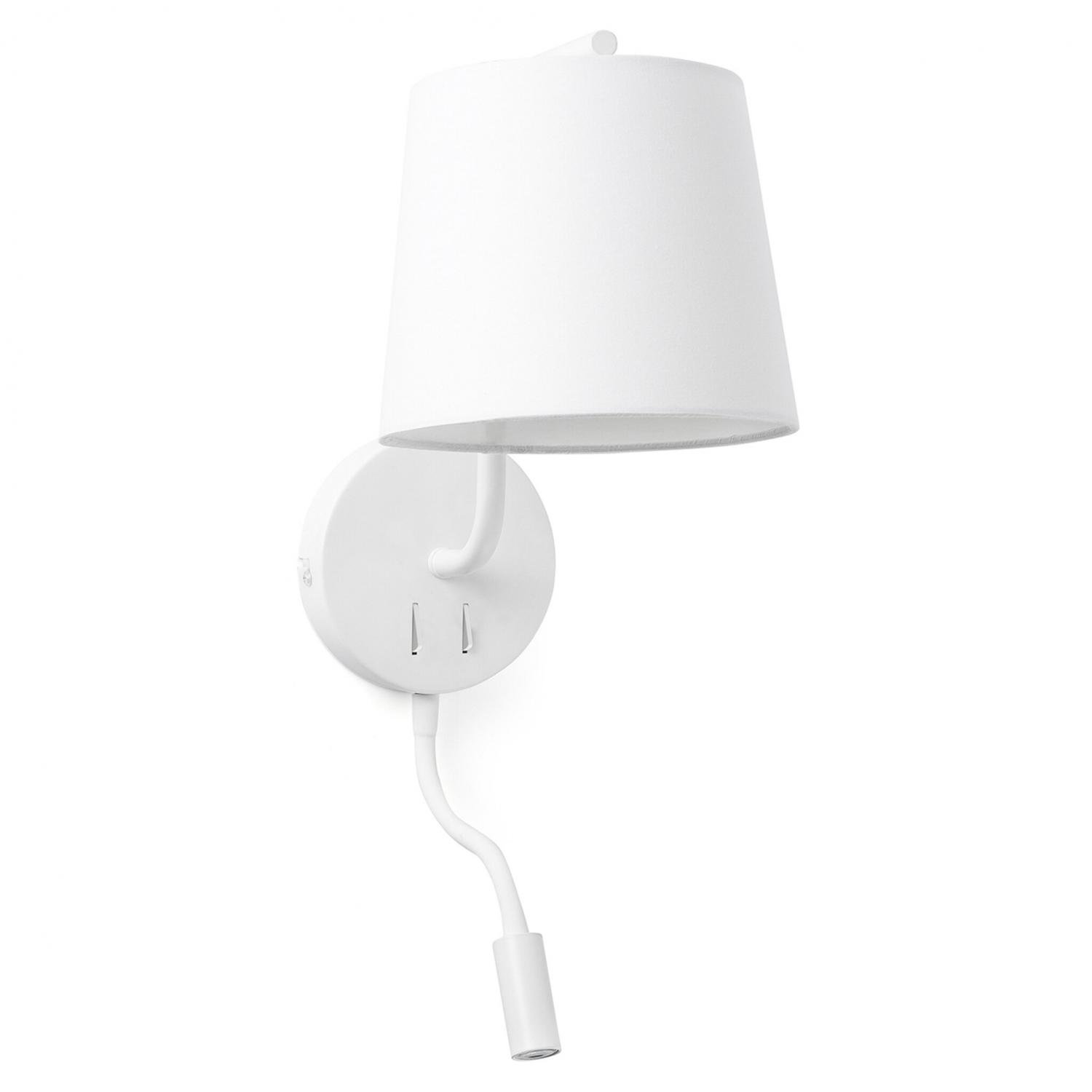 Levně FARO 29329 BERNI nástěnná lampa, bílá, se čtecí lampičkou - FARO